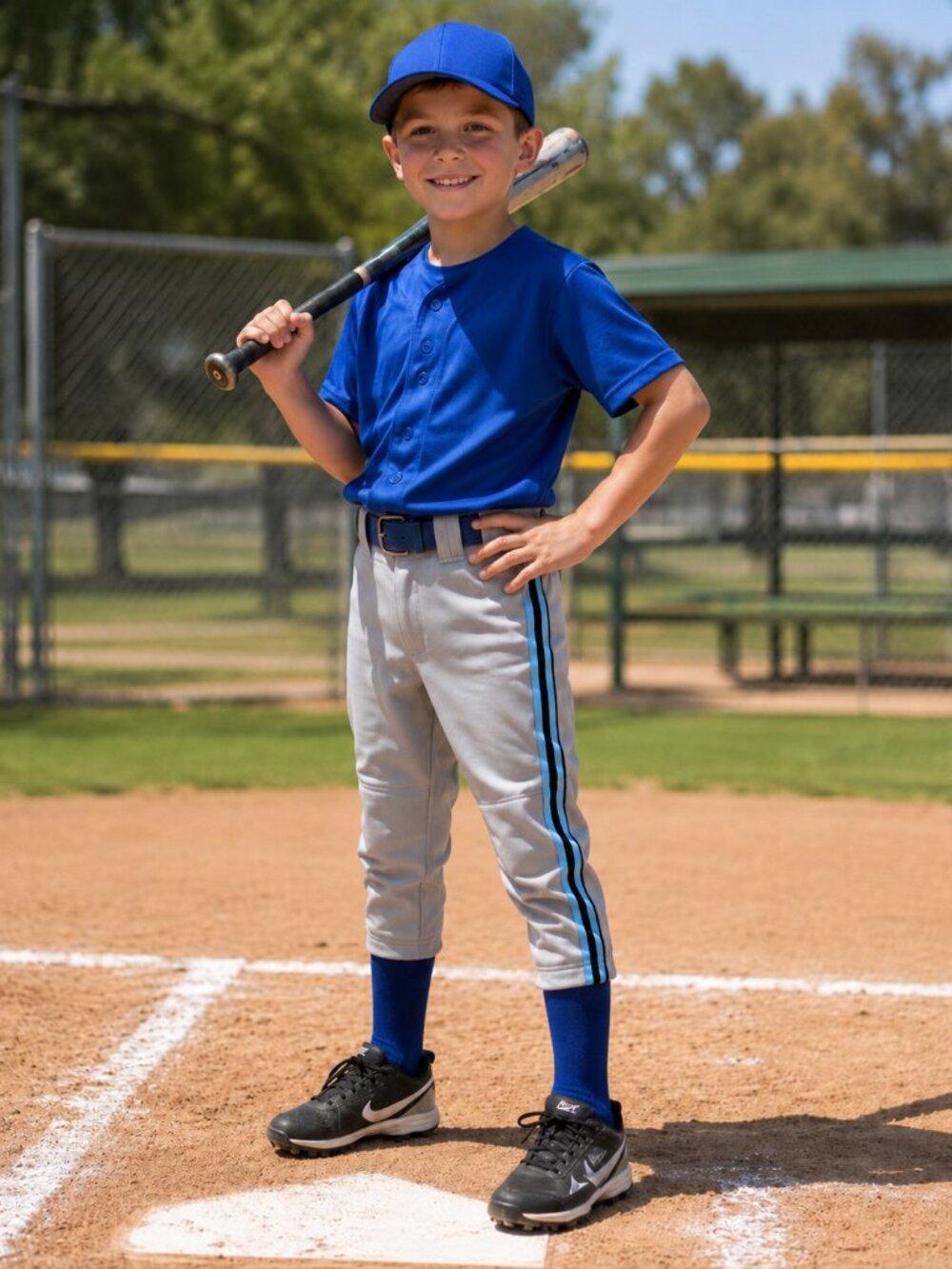 Mizuno Youth Small Gray Baseball Pants Blue Piping Performance Plus Padded NWT